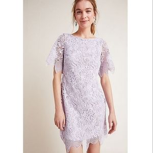 Anthropologie Lilac Lace Shift Dress